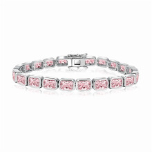 Modisches Armband, Weißgold, Rosa Zirkonia, 1 Stück