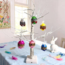 Uova di Pasqua bohémien con paillettes, in plastica, 2,3 pollici, 8 pezzi