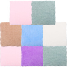 Lot de 8 petites serviettes carrées en fibres absorbantes pour la maison, la cuisine et la salle de bain (couleurs assorties)