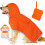 Hunderegnfrakk gul lett hetteponcho for store 5