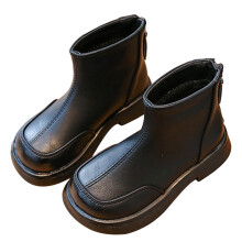 Girls Boots,Ankle Boots Soft Sole Leather Toddler Booties Comfortable Footwear for Stylish and Versatile Wear,Toddler Boots,Z03 Black,10.5-11 Years