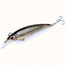 2PC Premium Sinking Minnow Crankbait - Lifelike 3D Eyes, Ideal for Bass, Trout & More - Durable ABS Fishing Lure