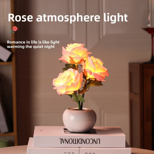 Λάμπα προσομοίωσης Rose Atmosphere Κεραμική επαναφορτιζόμενη USB 1