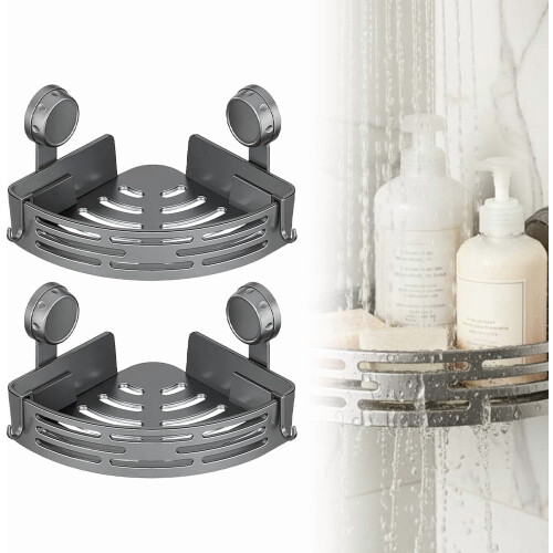 Support de douche triangulaire à ventouses pour coin (1 pièce)
