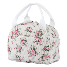 Sac à lunch isotherme en velours côtelé pour femme, grand format, étanche