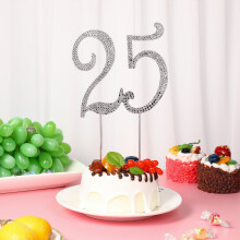 Elevate Dessert with Silver Number 25 Cake Toppers for Elegant Celebrations 1Pcs