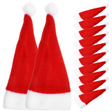 Mini gorros rojos de Papá Noel, tela no tejida, 15 unidades