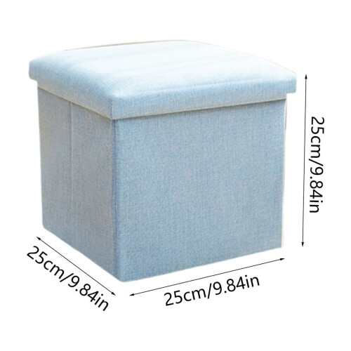 Blue Blue Foldable Storage Stool For Adults With Spacious Interior And Elegant Look 2