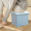 Blue Blue Foldable Storage Stool For Adults With Spacious Interior And Elegant Look 4