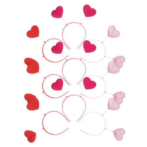 Fasce per capelli a forma di cuore – Colori assortiti, set da 9 pezzi