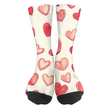 Kompressionsstrümpfe für Damen, farbenfrohes Aquarell-Punktmuster, schwarze Zehen- und Fersenpartie, warme und bequeme Socken, J