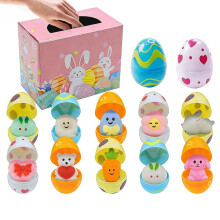 Œufs de Pâques avec jouets lapins, lot de 12 œufs en plastique à monter soi-même