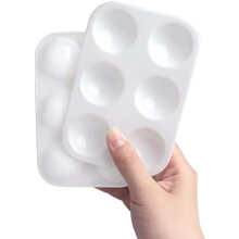 16 stuks witte plastic verfpaletten, aquarelpaletten voor schilderfeestjes, knutselprojecten en kunstschilderijen