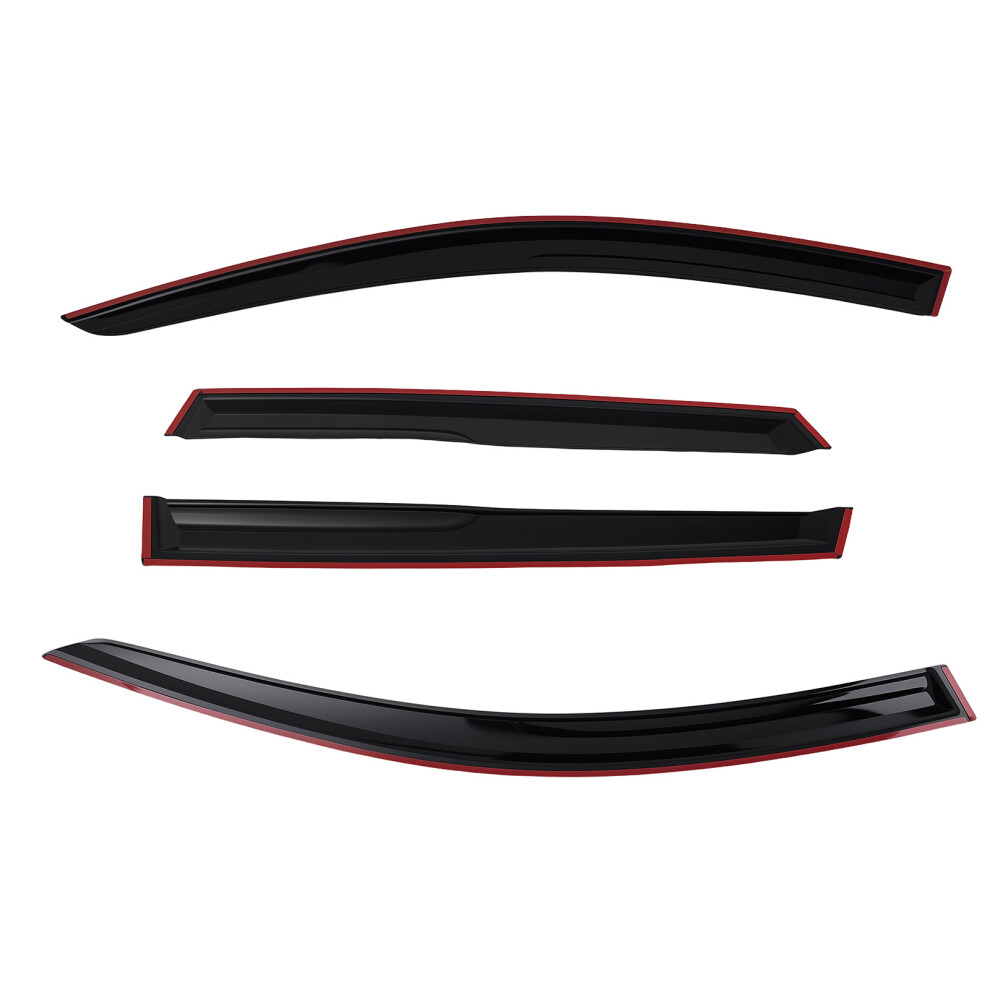 Side Rain Visor Wind Deflectors For Renault Clio Mk5 2019-Up Hatchback Black 6941503322319