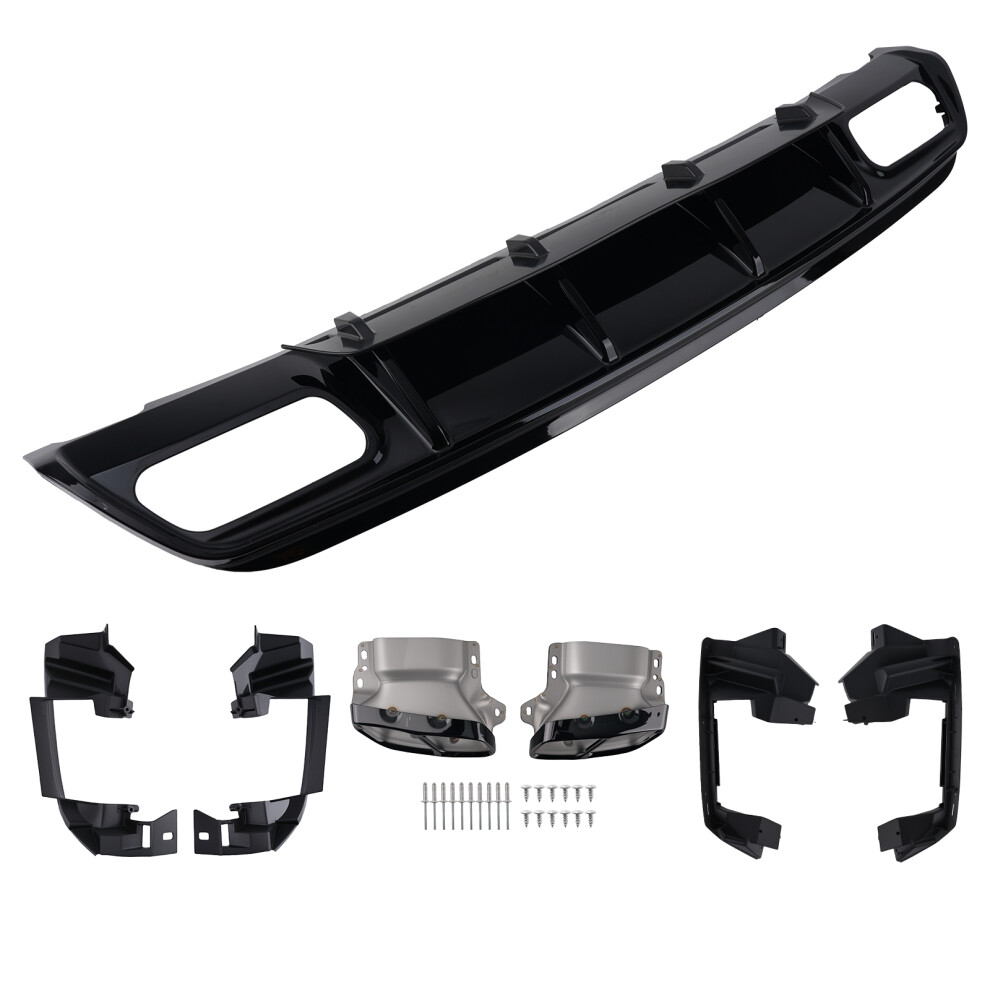 Rear Diffuser Tail Pipe For Mercedes A Class W176 Gloss Amg A45 Look 13-18 Black 6931823938772