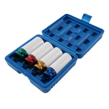 4 Piece Socket Set 1/2" Drive Deep Impact Wheel Nut 17-22mm Thin Wall CR-V Steel
