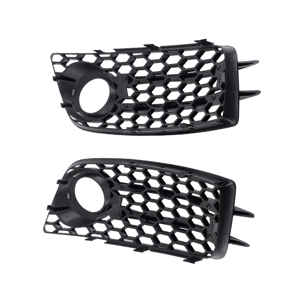 Pair Front Bumper Fog Grille Cover For Audi A4 2.0L Turbocharged 2008-2012 Light 6941441733420