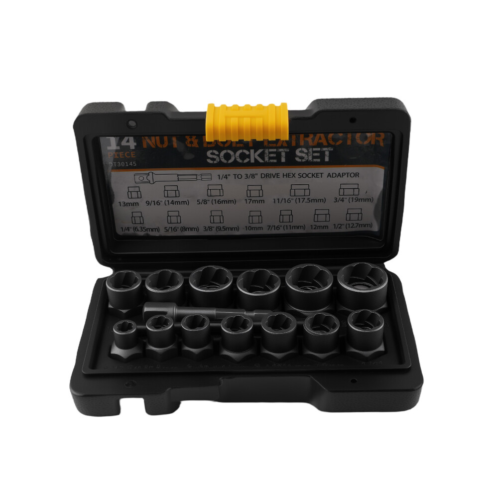 13Pc Wheel Lock Nut Removal Tool Set Impact Socket 6.35-19Mm Bolt Extractor Kit 6941689814806