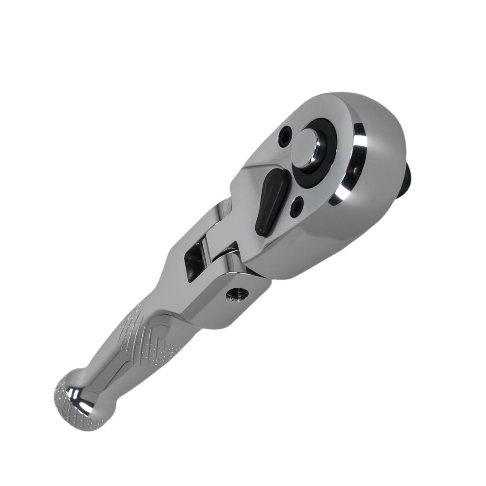 1/4" Drive Cr-V Ratchet Wrench 72-Tooth Flexi-Head Stubby Pear Head 6941538375502