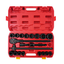 21PCS 3/4 inch 19-50mm Drive Deep Impact Socket Set Garage Repair Ratchets