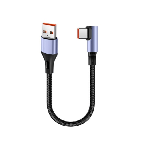 Συμπαγές καλώδιο γρήγορης φόρτισης USB σε Type C, κοντό πλεγμένο νάιλον καλώδιο