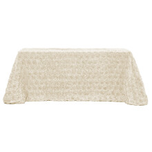 Nappe rectangulaire à motifs roses, motif Saint-Valentin, lavable, idéale pour la fête des mères, 119 cm (47 pouces) - Beige