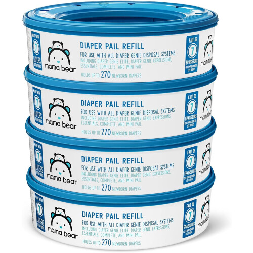 Ανταλλακτικά κουβάδων πάνες YANTONG για κουβάδες Diaper Genie, 270 τεμάχια (συσκευασία των 4)