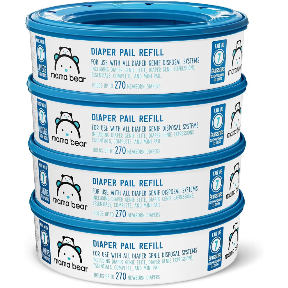 YANTONG Diaper Pail Refills for Diaper Genie Pails, 270 Count (Pack of 4)