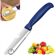 Éplucheur-trancheur 2 en 1 pour fruits et légumes, mains protégées contre les coupures, éplucheur julienne en acier inoxydable – Compatible