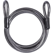 Câble de sécurité en acier avec boucles - 10 mm d'épaisseur (1,8 m ou 4,5 m) - Câble antivol de vélo robuste, gainé de vinyle et tressé, pour