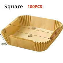 Papier de cuisson antiadhésif rond pour friteuse à air (50/100/200 feuilles) - Accessoires de cuisine