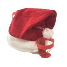 Gorro de Papá Noel para adulto con portavasos incorporado