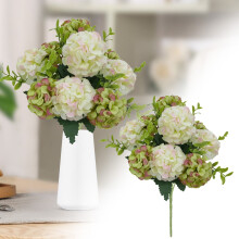 Bouquet d'hortensias artificiels de qualité supérieure (45 cm), fleurs en soie à longues tiges, composition réaliste pour la maison, les