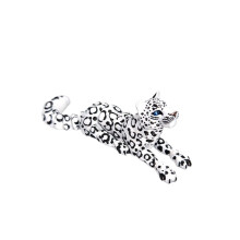 Figurine décorative léopard des neiges imprimée en 3D (1 pièce), yeux mobiles, jouet pour enfants, cadeau de Noël.