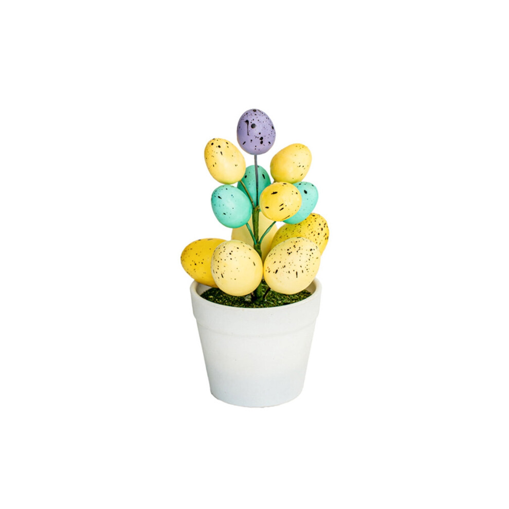 Solid Yellow Easter Egg Decor Plastic 1 Piece