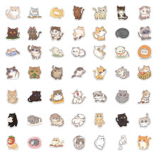60 pegatinas de gatos, pegatinas artísticas de memes de gatos con dibujos, pegatinas impermeables, decoración versátil, pegatinas bonitas, estilo 2