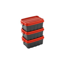 Tuff Box 37L Storage Boxes with Lid Set of 3 - Black