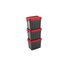 Tuff Box 68L Storage Boxes with Lid Set of 3 - Black