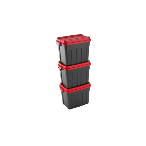 Keter Tuff Box 68L Storage Boxes with Lid Set of 3 - Black