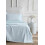 Ensemble de draps en percale de coton bleu clair, taille standard, 4 pièces 1