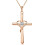 925Sterling Silver Cross Necklace with CZ Birthstone 1