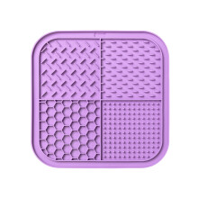 Alfombrilla para lamer perros con ventosas, color morado, 1 unidad.