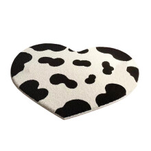 Valentine's Day Heart-Shaped Bath Rug, Red/Pink Tufted Non-Slip Mat for Bathroom, Kitchen, Bedroom – 16x12 Inch (White)