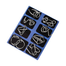 8 Pcs Metal Wire Puzzle Brain Teaser Toy, Mind IQ Test Ring Game for Kids Adults, Logic Thinking Educational Gift Set