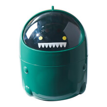 Small Green Trash Can with Lid, PP Desktop Garbage Bin for Home and Office, 1 Piece