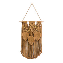 Wall Hanging Decor, Cotton Rope Tassel Tapestry Hand Woven, Bohemian Macrame Wall Art for Living Room Bedroom Dorm Home Decor, Pendant Orange