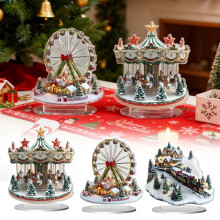 Christmas Carousel Acrylic Decor 8 Inch