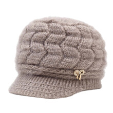 Gorro de invierno de punto con ala – Gorro de acrílico cálido para las orejas