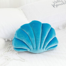 Rwvbm Seashell 13.38” x 9.84” Coastal Ocean Decorative Pillow Blue Velvet, Polyester