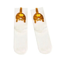 Atmungsaktive Socken mit Cartoon-Katzenmotiven für Damen